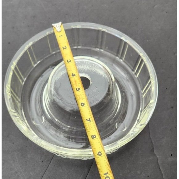 Hazel Atlas Queen Anne Glasbake Bundt Ring Oven Clear Glass Dish Mold Vintage - Picture 8 of 13